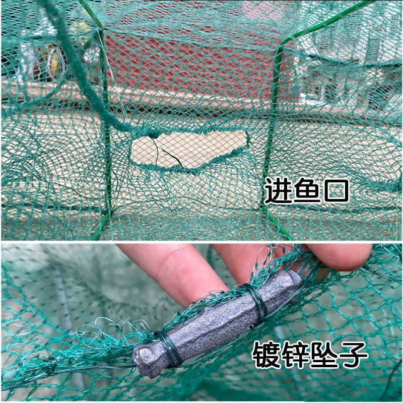 Hands behind the trap net cage shrimp nets automatic folding long party eel cage net cage