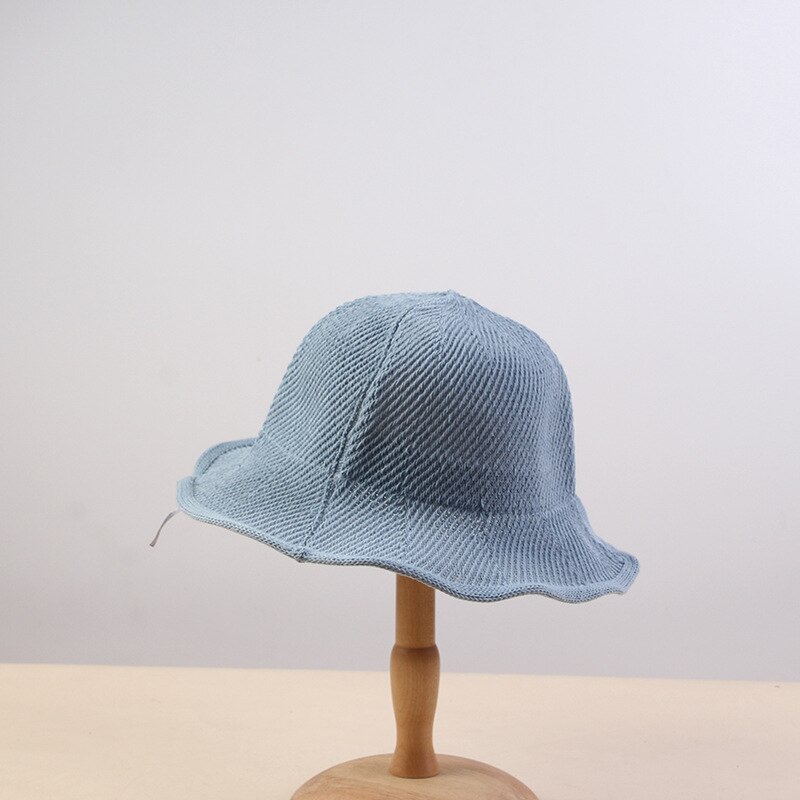 2020 novo estilo cor sólida balde chapéu pescador chapéu de viagem ao ar livre chapéu de sol chapéus para mulher 154: Azul