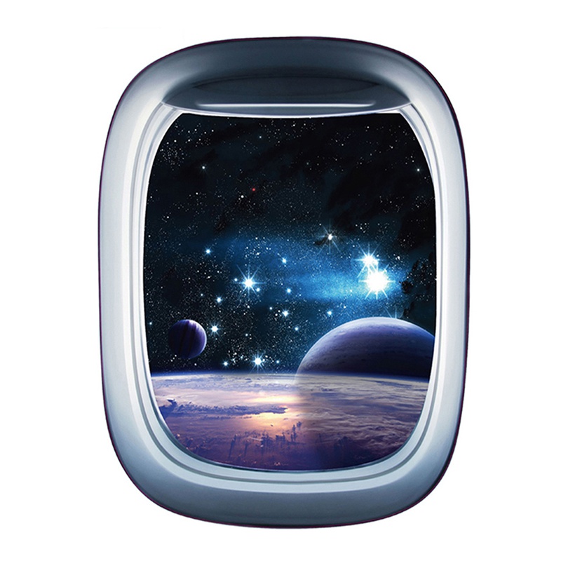3D Outer Space Scenic Wall Decal Stickers Art Mural Posters For Kids Bedroom Ceiling Living Room Decoration
