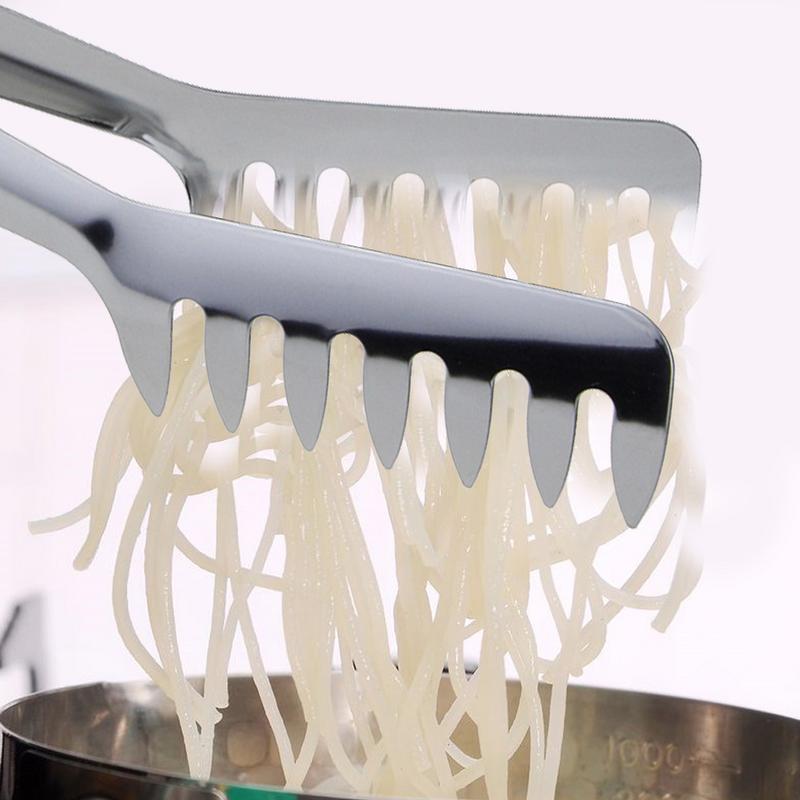 Rustfrit stål mad kam klip spaghetti tanga nudler spids mad holder vestlige restaurant værktøj køkken værktøj gadget