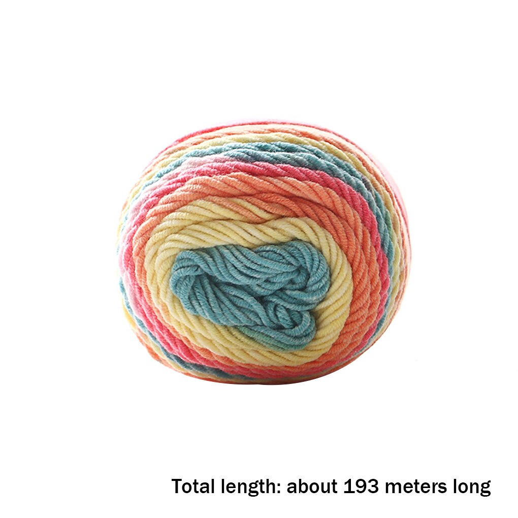 193M Rainbow Segment dyed yarn 5 Strand wool Yarn Sweater Scar DIY Handmade knitted Hat Scarf Sofa Cushion Cake Yarn: I