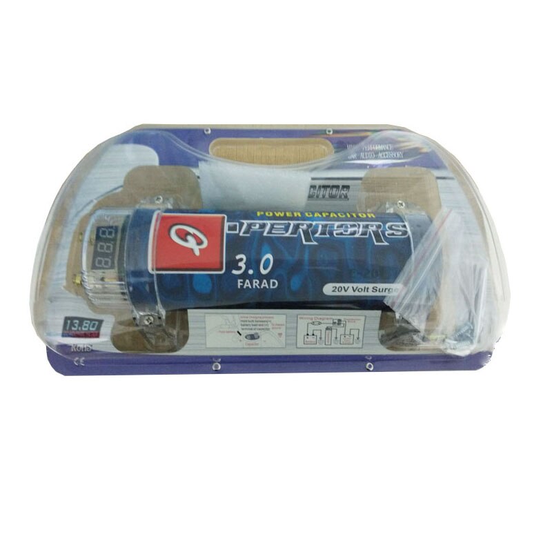 3,0 Farad Car Audio potencia amplificador del condensador reajuste regulador de almacenamiento azul condensadores de Color