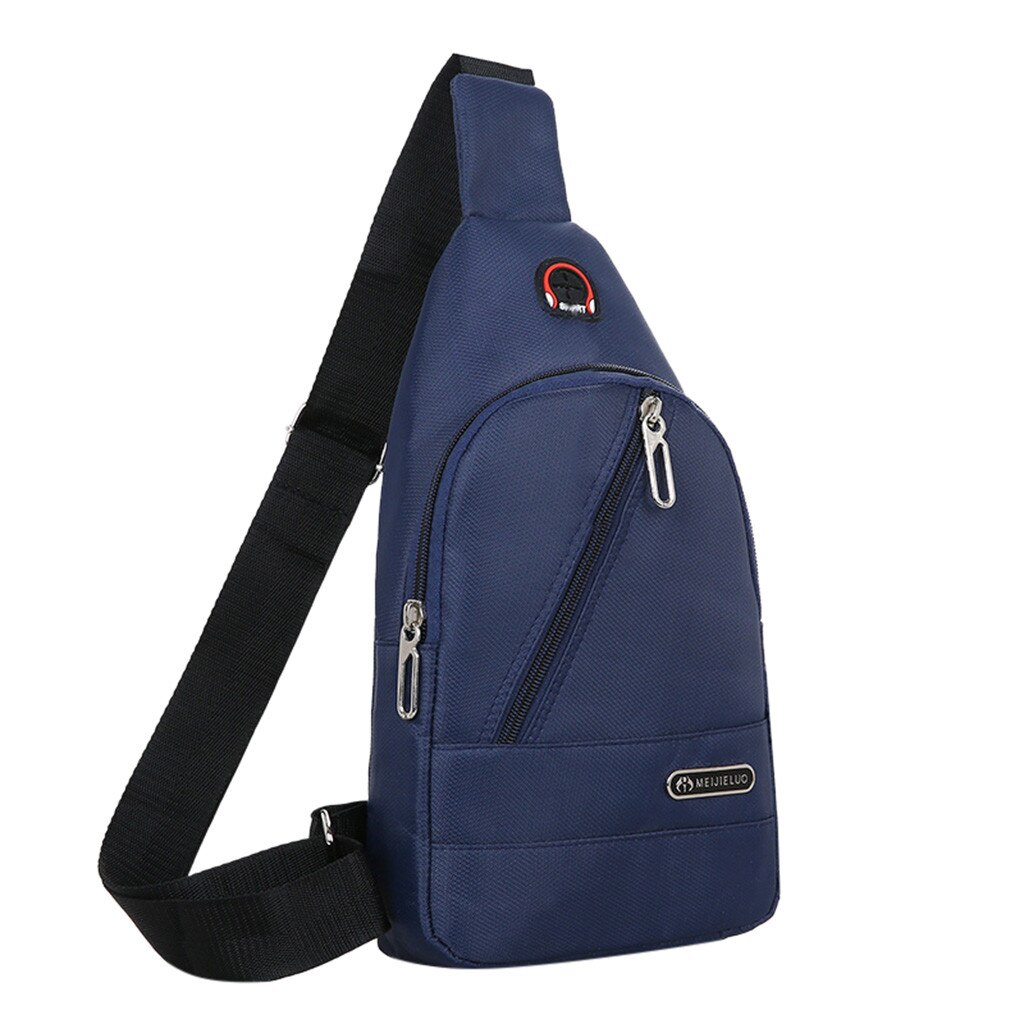 Homme Anti-vol sac à dos hommes fronde un sac à bandoulière garçon étanche voyage petit sac de poitrine Mini décontracté messager sac à bandoulière: Blue