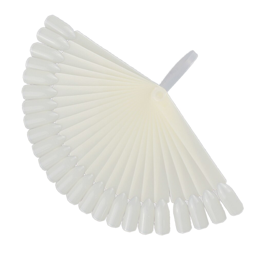 Professionele 24Pcs Fan Shape Nail Art Polish Kleur Kaart Praktijk Sample Valse Tips Display Palet Kaarten Nagellak UV gel: Natural