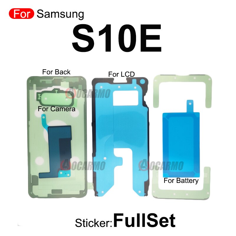 Pełny zestaw naklejek do Samsung Galaxy S10 Lite Plus S10+S10 5G S10E Przedni ekran LCD i tylna bateria Klej samoprzylepny Wymiana: Khaki
