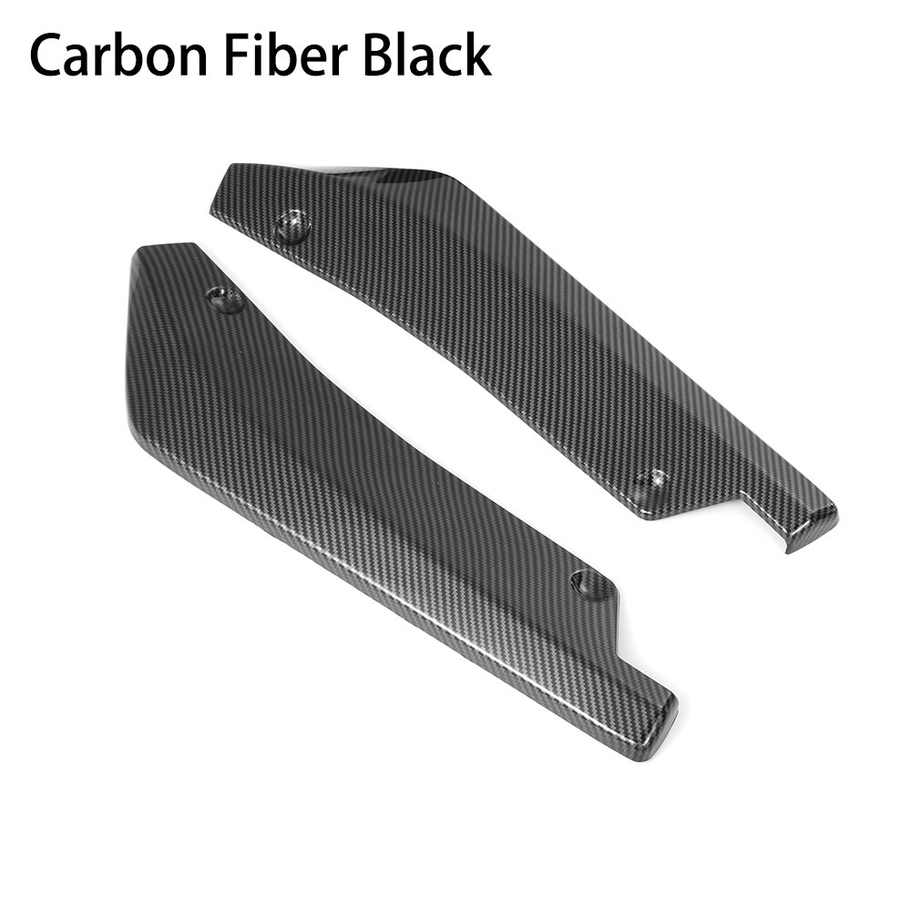 2 Pcs Universele Abs Car Rear Spoiler Botsing Diffuser Hoek Separator Protector Automatische Side Fin Body Kits Onderdelen: Carbon Fiber Black