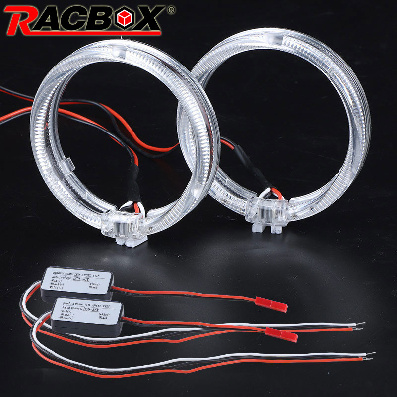 Led engel øjne 80mm kørelys daglys halo hvid blå rød ring til hid bi-xenon projektor linse cover maske linser tilbehør