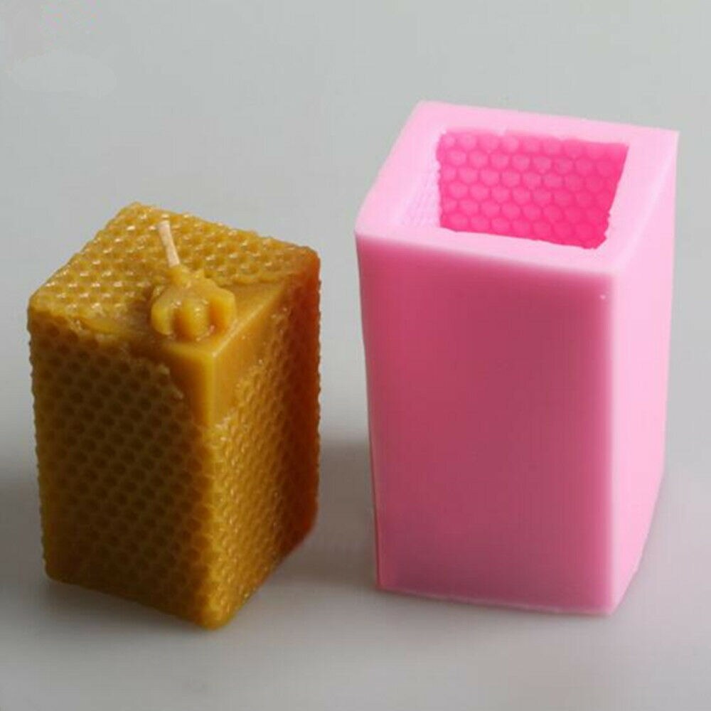 Silikone stearinlys forme 3d bi honeycomb bikubeforme til hjemmelavet bivoks sæbe farveblyant voks smelte bistader stearinlysfremstillingsudstyr: Kun silikoneform 05
