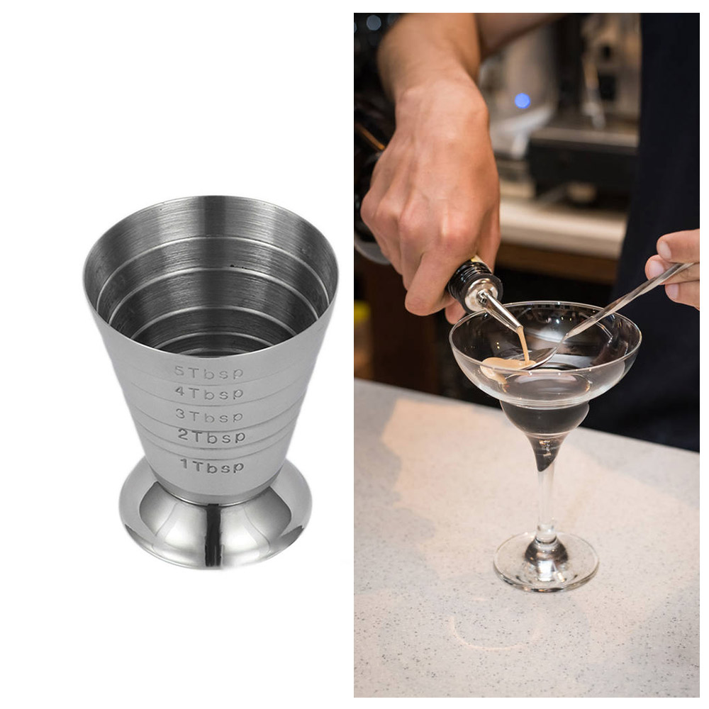 Rustfrit stål cocktail jigger 75ml bar jigger måle spiritus shot kop drink mixer måler bartender værktøj