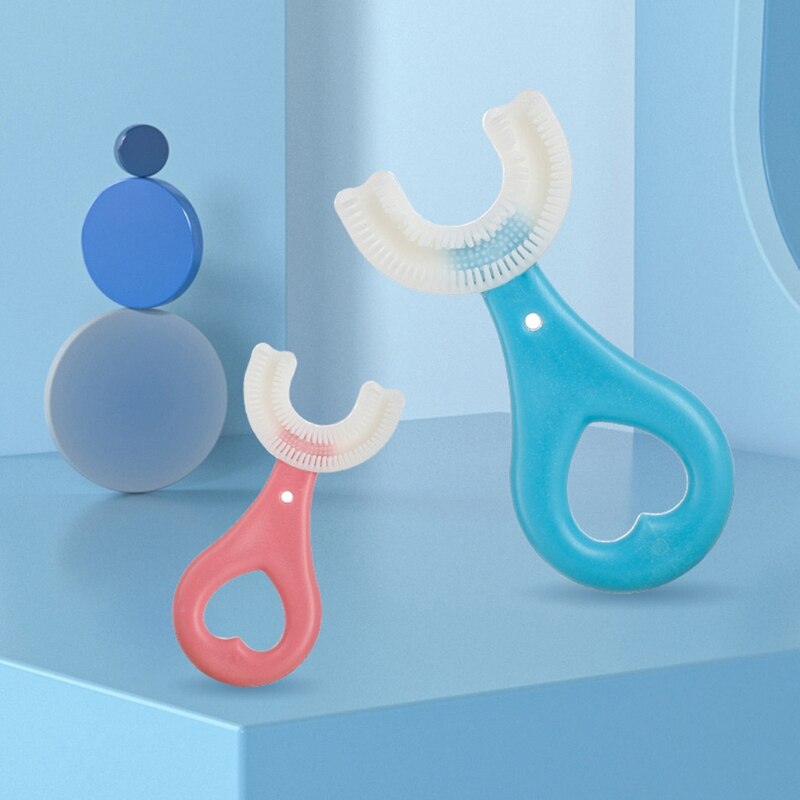 Spazzolini da denti per bambini a forma di U a forma di U per artefatto manuale in Silicone da 9cm