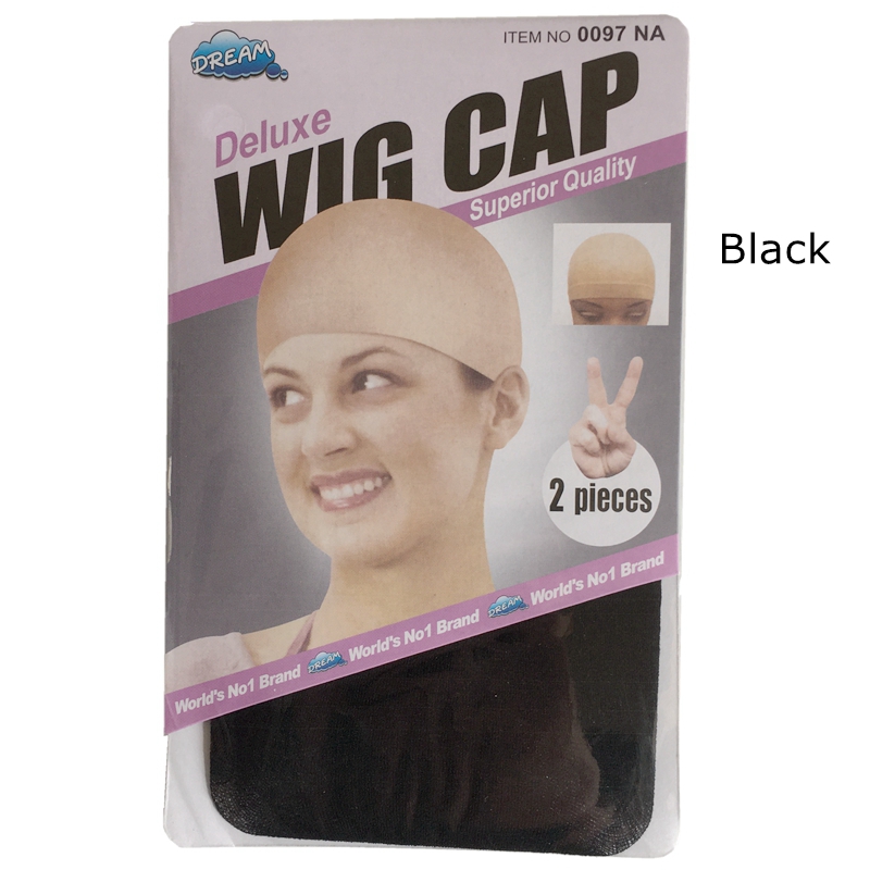 10 Stuks Bruin Pruik Cap Haarnetje Haar Mesh Pruik Weven Cap Rekbare Elastische Haarnet 5 Kleur 2 Stuks/pak: Black