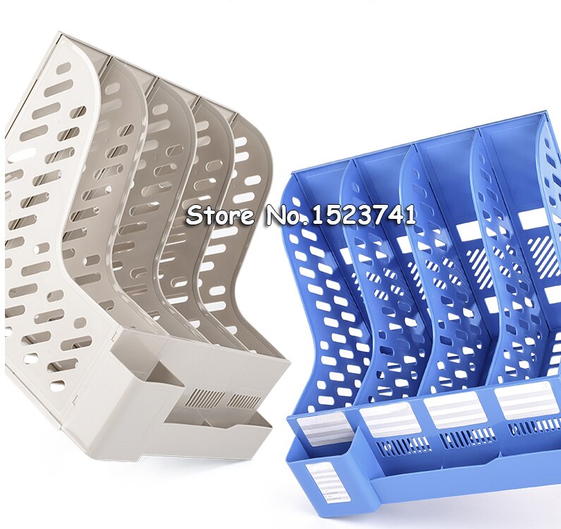 Grey Blue Document Trays File Holder with Small Cases Plastic File Organizer for Desktop Storage Office Suppiles Classify