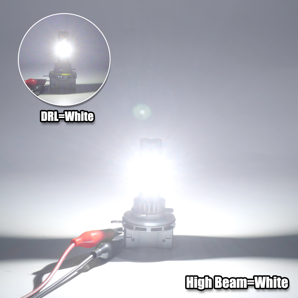 2 uds H15 bombillas de faros LED CANBUS 6500K blanco 30000LM coche LED Luz De Carretera DRL lámpara de conducción con ventilador de refrigeración sin errores: Azul