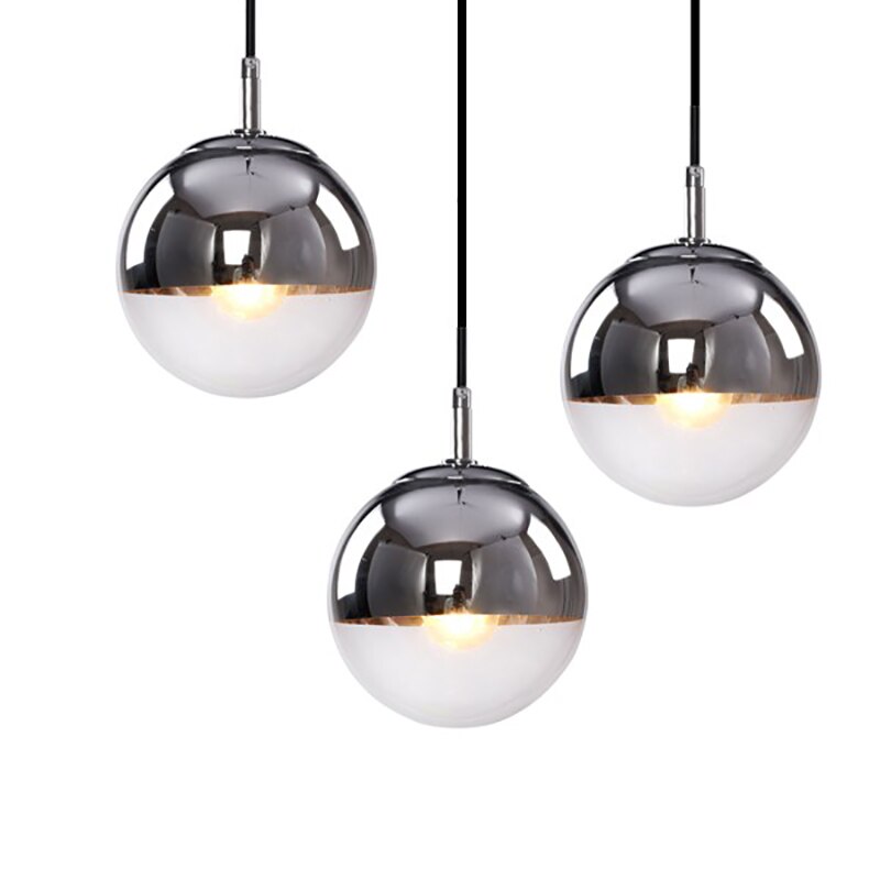 Moderne Mirror Ball Glazen Hanglampen Zilver Goud Globe Loft Hanglamp Glas Bal Hanger Verlichting armatuur suspendu