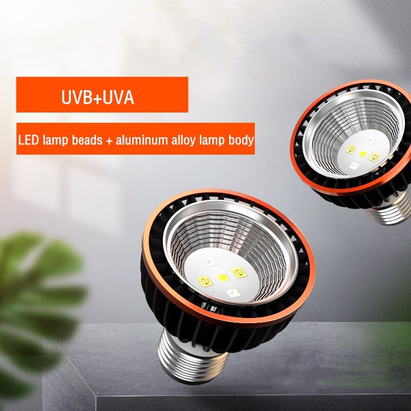 Lámpara de Sol para reptiles UVA + UVB 5,0/10,0 de espectro completo lampara de calor, bombilla LED UV de calor, accesorios para reptiles y anfibios