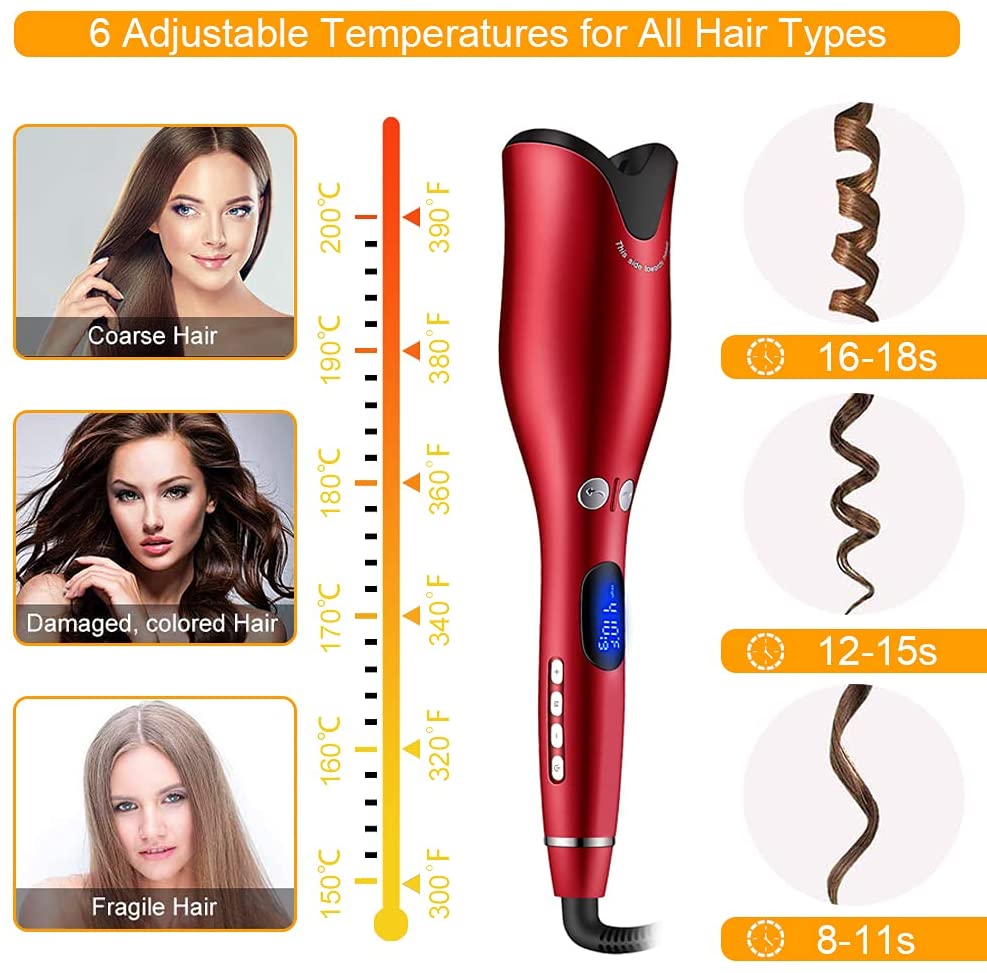 Automatic Hair Curler Rotating Ceramic Curling Iron Tongs Corrugation Curling Wand Hair Waver Styler Tools Auto Hair Crimper