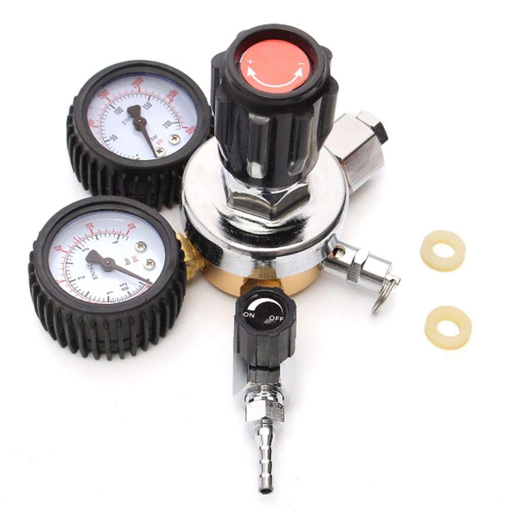 Ajustable CO2 Gas Bottle Regulator Carbon Dioxide CO2 Regulators Pressure Reducer For Beverage Beer W21.8 Double Gauge Regulator