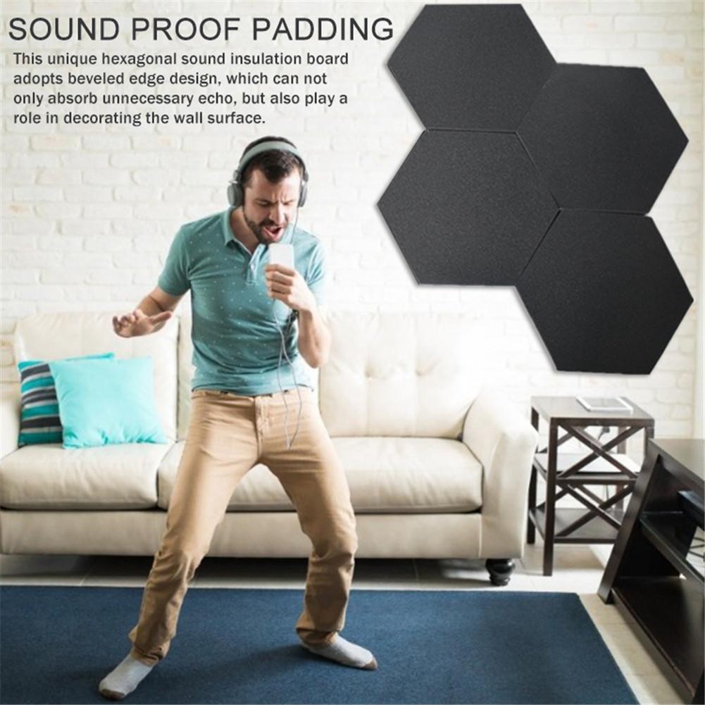 6PCS Acoustic Panels Hexagonal Sound Proof Padding Sound Dampening Panels for Home & Offices Wall KTV Recording Studio #CW
