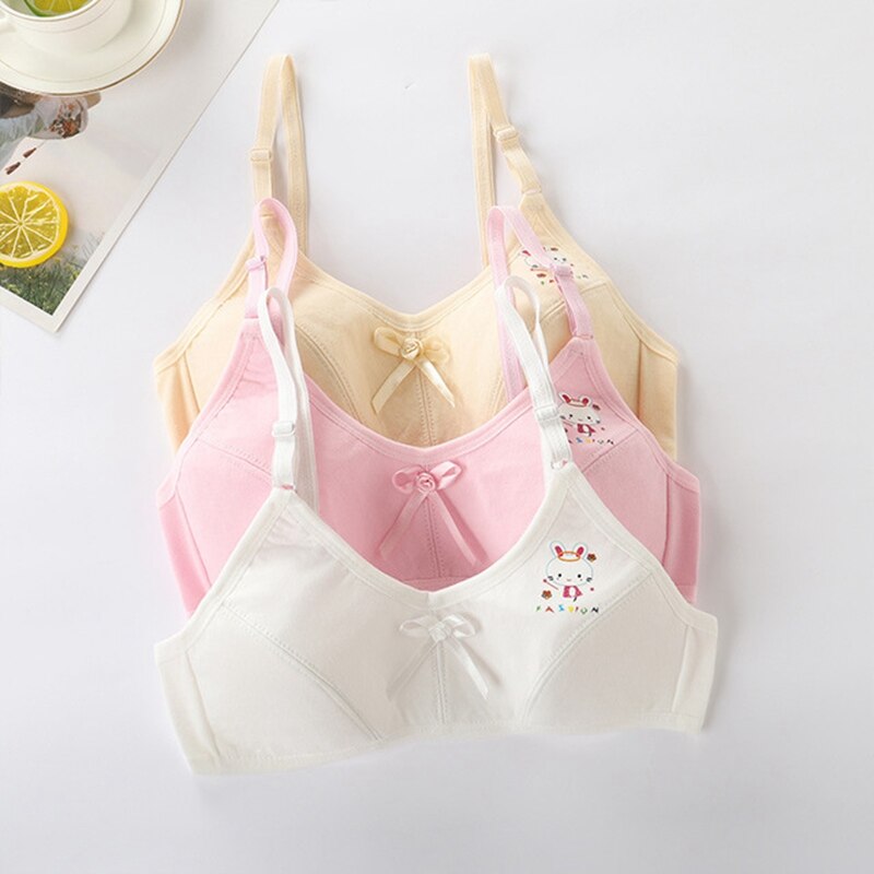 Cotton Training Bra for Teen Girls Underwear Adolescente Teen Bra Tops Crop Small Vest Kids Underwear 10-13Y Puberty Clothing