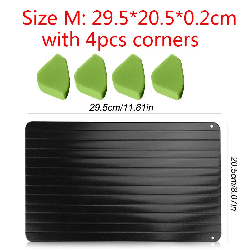 Defrost Frozen Food Meat Fruit Quick Defrost Board Meijuner Quick Defrost Tray Board Defrost Kitchen Gadget: M  With corners