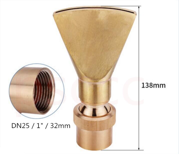 DN15 20 25 40 50 Adjustable universal fan shaped fountain head, rockery fountain, pool flat nozzle, duck nozzle fountain head.: DN25
