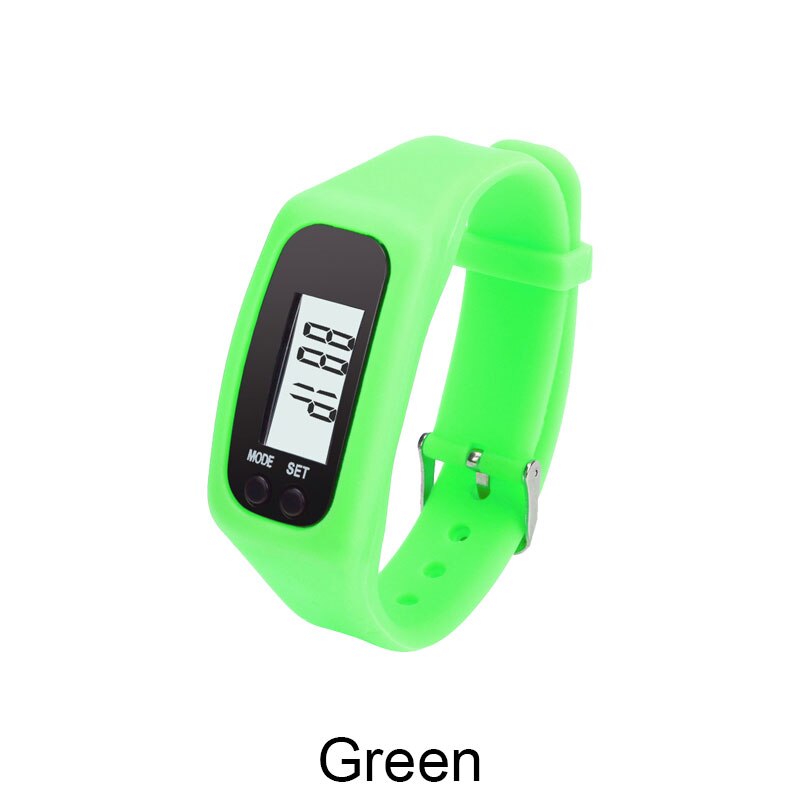 Smart klocka stegräknare löpning sport armband tracker steg pulsmätare räknare promenader fitness armband armband: Grön