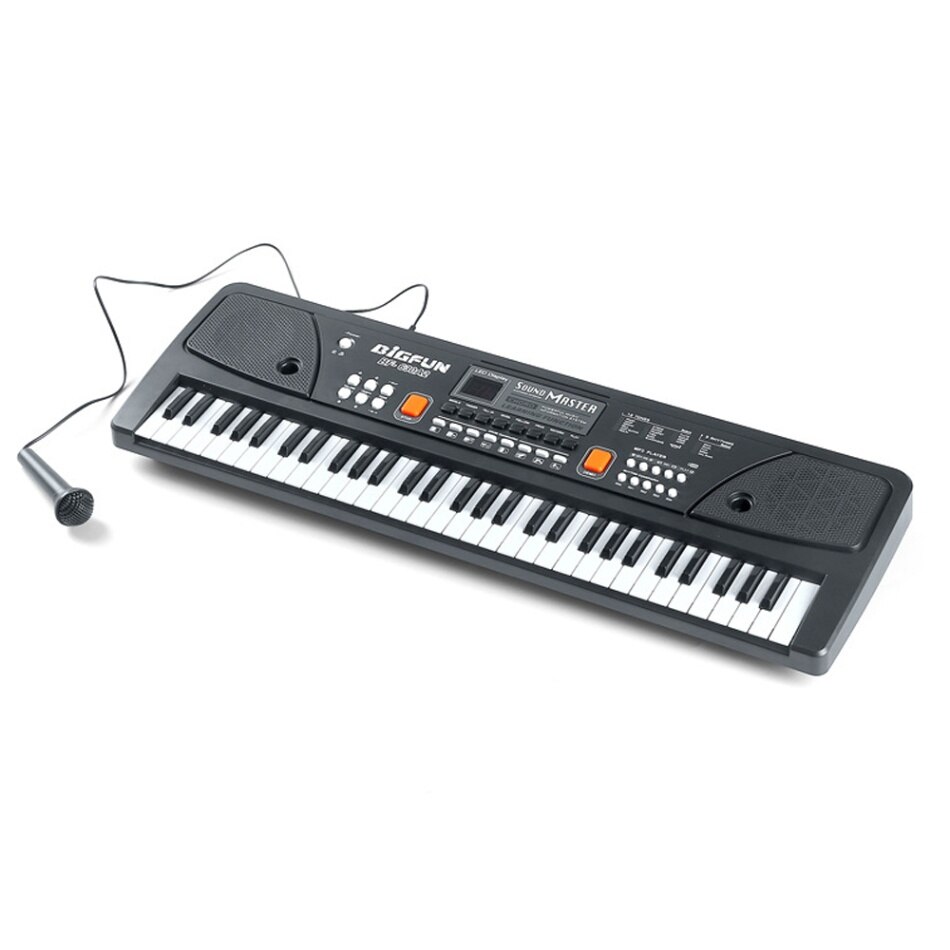 61 Keys Digital Music Electronic Keyboard Multifunctional Electric Piano for Piano Student with Microphone Musical Instrument: Type2