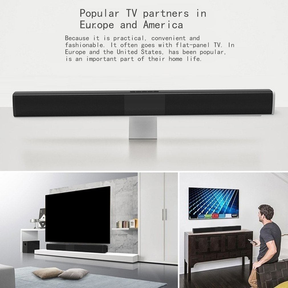 LESHP-Barra de sonido inalámbrica de 2,0 canales, con altavoz a Control remoto, barra de sonido estéreo para cine en casa