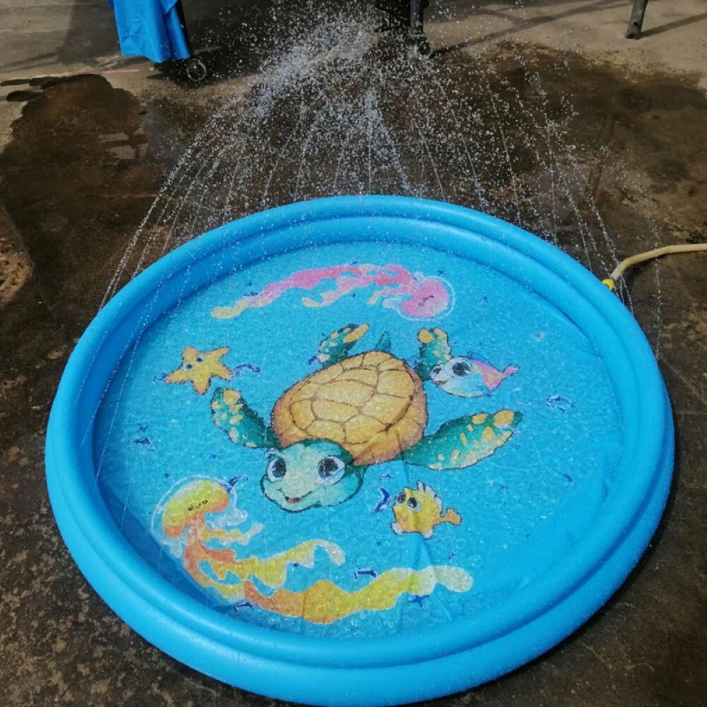 freundlicher Nette Schildkröte draussen Aufblasbare Streuen Spritzen matt Wasser sprühen Kissen Spielzeug