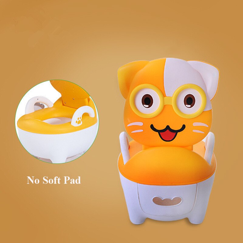 Mignon chat bébé toilette formation Potties Portable pratique enfants formation Pan siège de toilette PP dessin animé bassin pour enfants urinoir: Yellow A