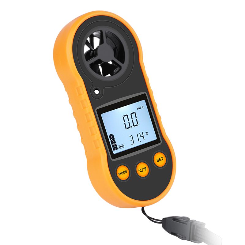 Bärbar anemometer anemometro ntc termometer vindhastighetsmätare vindmätare 30m/ s lcd digital lufthastighet handhållen verktyg