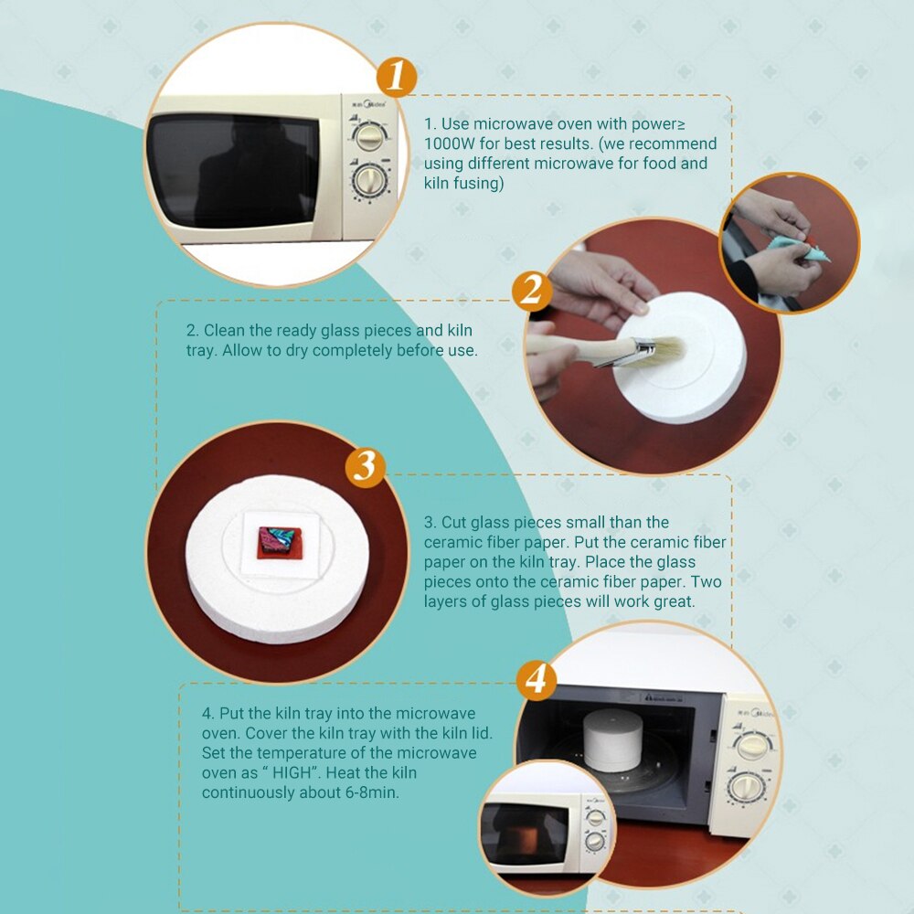 Microwave Kiln Kit DIY Fusing Glass Jewelry Set 10pcs/set Microwave Kiln for DIY Jewelry Glass Fusing Kiln Tools