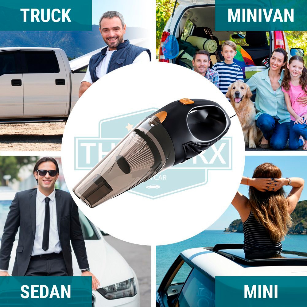 4800pa Strong Power Car Vacuum Cleaner 120W with Handbag 4.8KPA Cyclonic Wet/Dry Auto Portable Vacuums Cleaner 2 HEPA