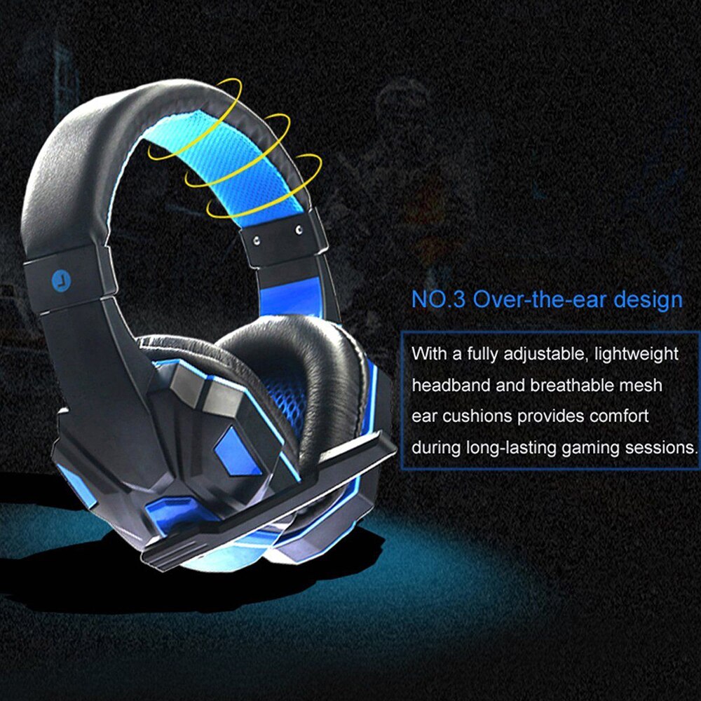 Gaming Headset Hoofdtelefoon Met Led Light Mic Stereo Oortelefoon Diepe Bas Voor Pc Computer Gamer Laptop Auriculares