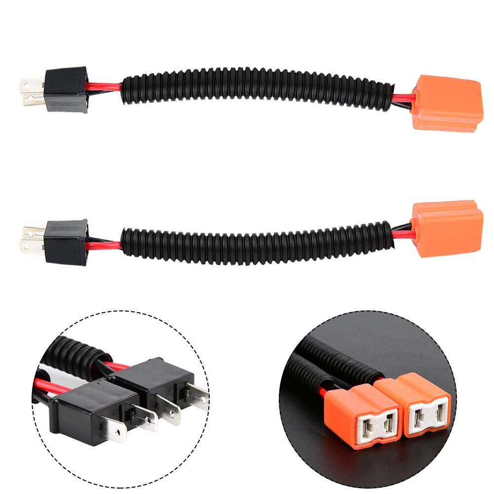 2pcs Ceramic Socket Plug Connector Wiring for H7 Light Harness Adapter Converter Wiring Plug Cable Socket Connector Repair Kit