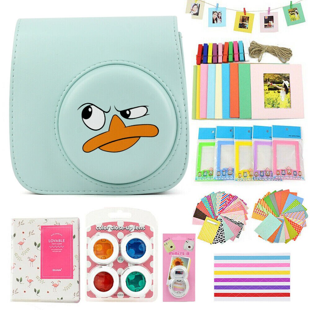 Fujifilm Instax Mini Case Bag Camera Accessories Kit Photo Album Lens Filters Stickers For Instax Mini 8 Mini 9 Instant Camera: Angry Duck