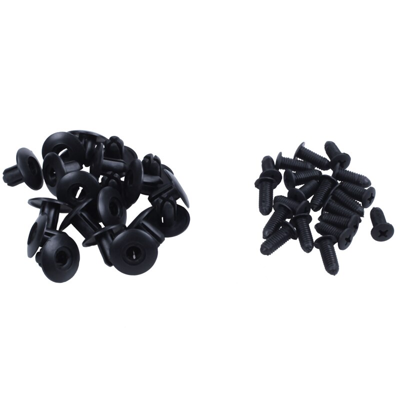 Sourcing Map 20 Pièces Clips Fixation Rivets Plastique Noir 8mm X 20mm X 23mm Pour Voiture