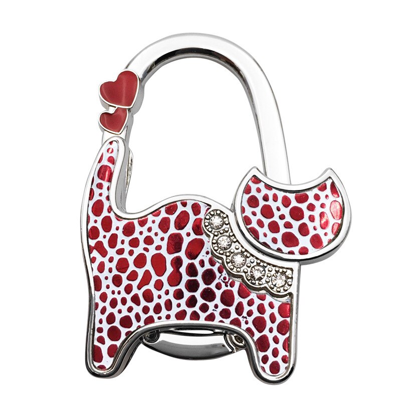 Bolsa monedero plegable Unisex para gatos, con diamantes de imitación, gancho para colgar, Seguro: 0015