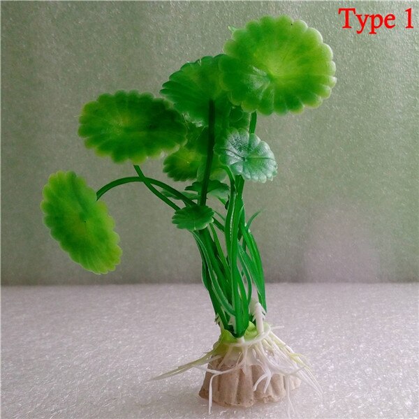 1 stk plastik akvarieplanter plantas kunstige vidunder fisk plante tilbehør akvarie ornament indretning: Type 1