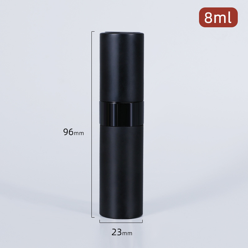 Botella de Perfume de aluminio anodizado de 8ml, dispensador portátil de maquillaje para viaje, Sub-embotellado, botella vacía, contenedores de cosméticos: black matt
