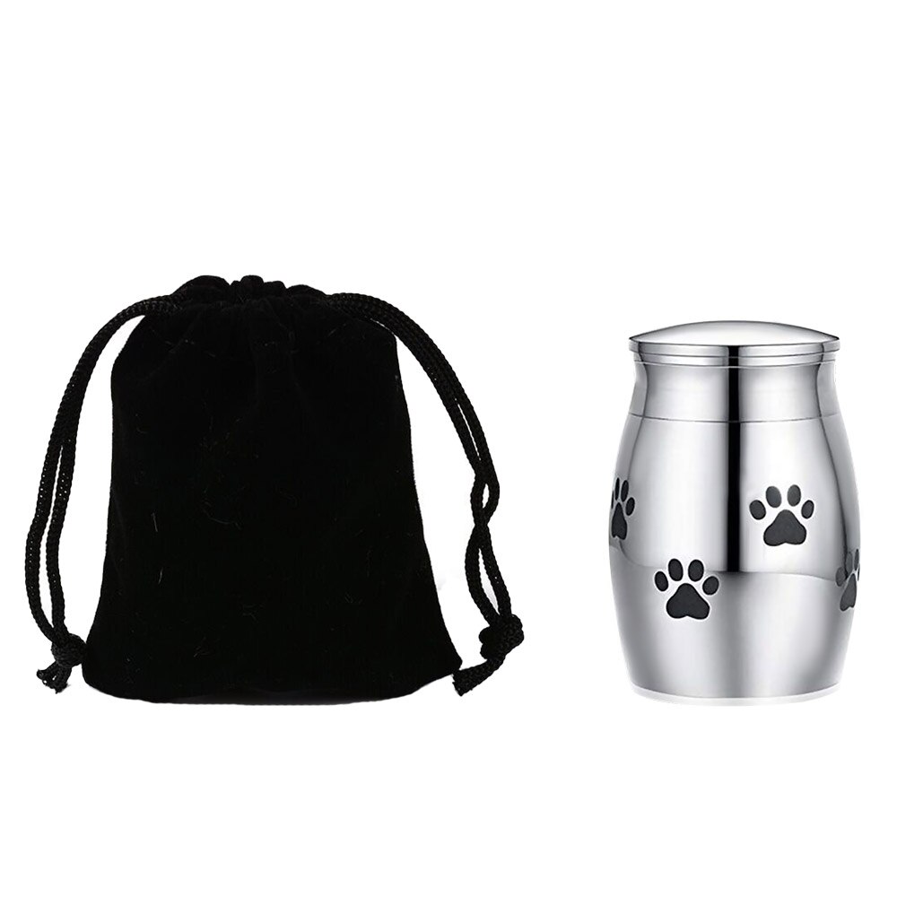 Pet Urn Small Cremation Urn for Pet Ashes Stainless Steel Memorial Urns for Dogs Cats Ashes Holder