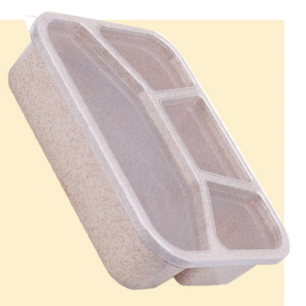 Bento Lunch Box Adults Kids 4 Compartments Travel Food Storage Containers