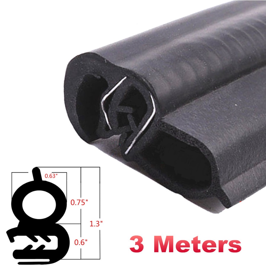 Burlete de goma con correa de acero EPDM para puerta de coche, burlete montado en la parte delantera izquierda o derecha, 3m