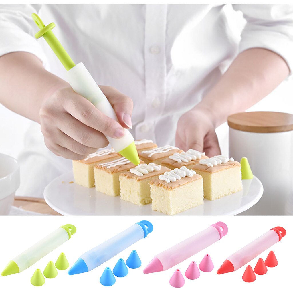 Stylo d'écriture alimentaire en Silicone, douilles de pâtisserie, outil de cuisine, outils de décoration de chocolat, moule à gâteau, tasse à crème # W2G