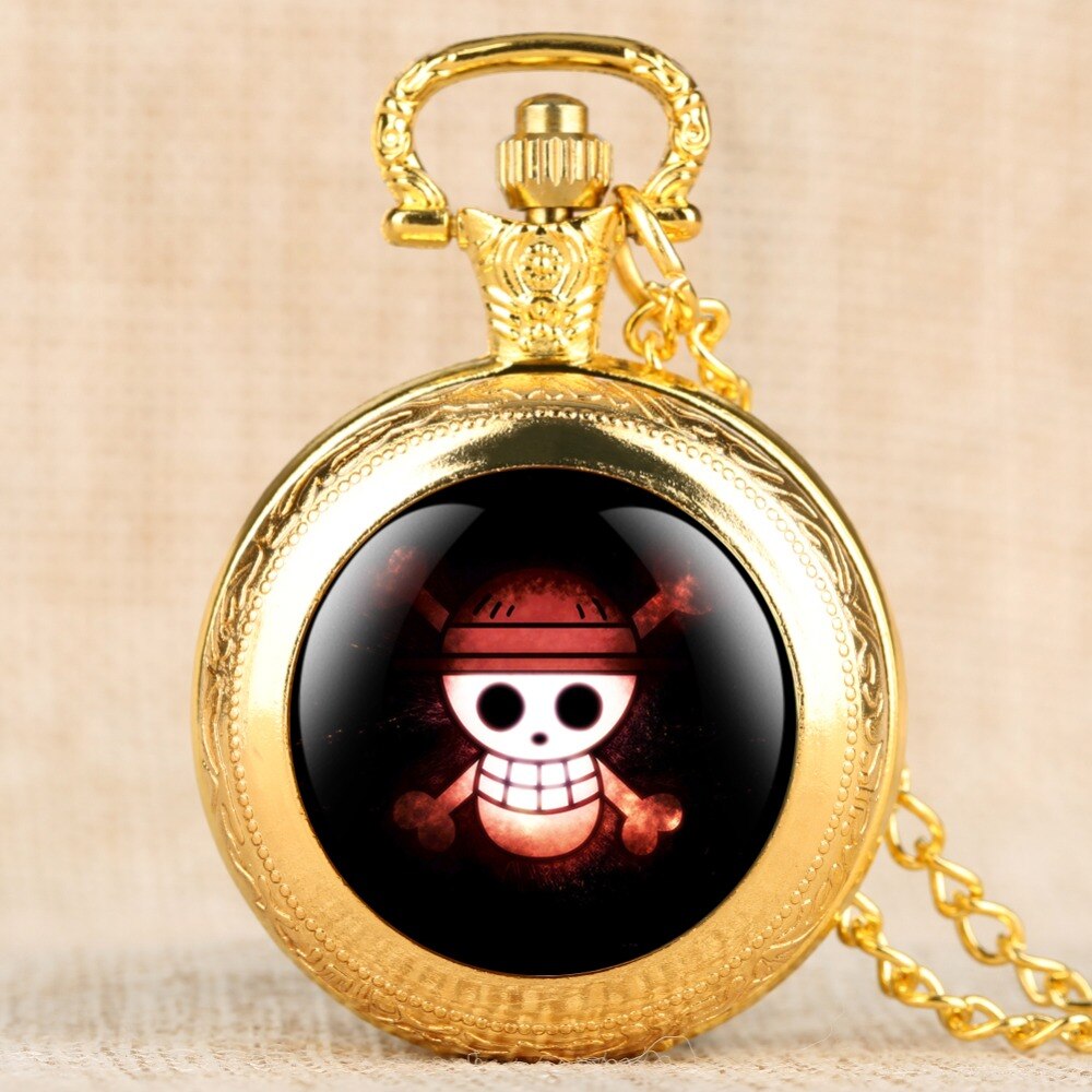 Pocket Watch Skull Pattern Watch Men Quartz Movement Alloy Case Arabic Digital Pocket Watch Men