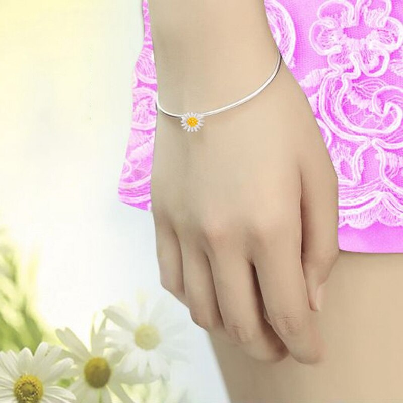 Öffnen charmant Manschette Armbinde Armreif Schmuck SchöNe Weibliche Sonnenblumen Gänseblümchen Blume aufbringen Armreif Armbinde Frauen