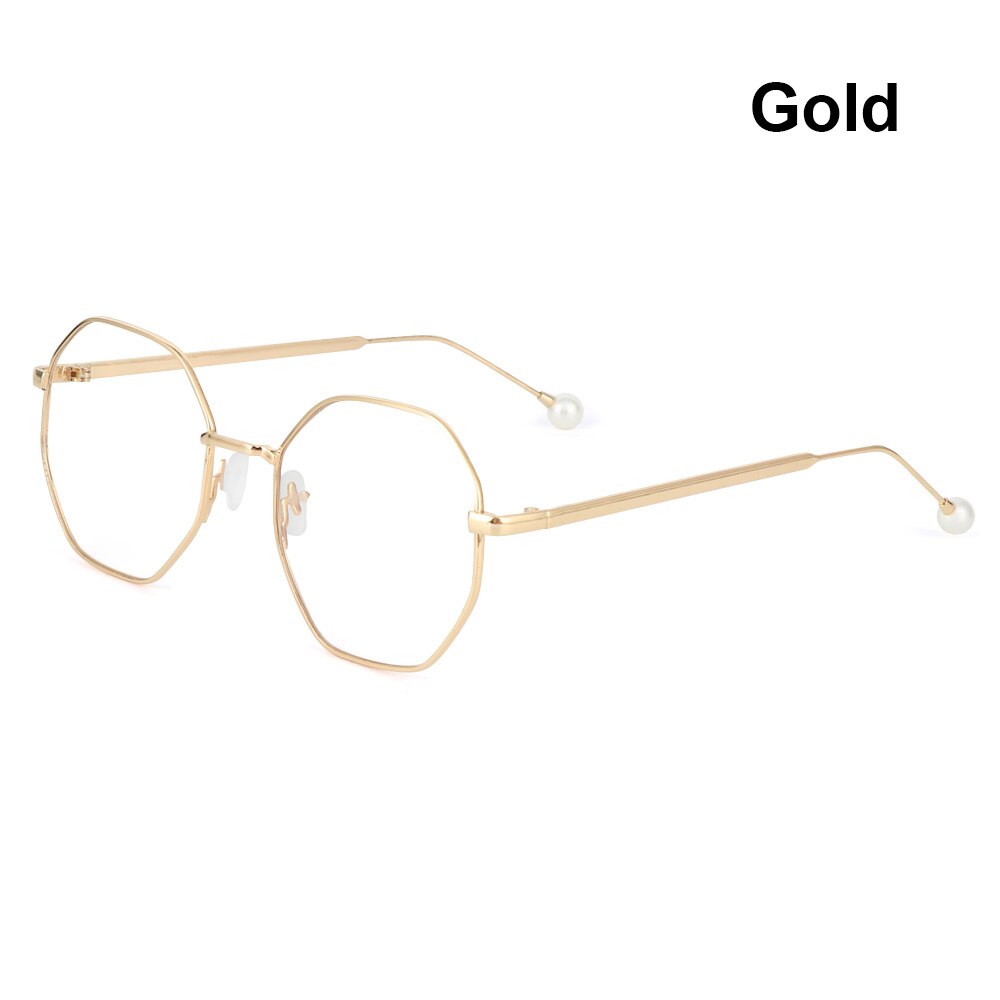 1pc Metal Anti-Blue Light Glasses Unisex Ultralight Round Metal Frame Computer Glasses Blocking Eyeglasses Flat Mirror Eyewear: 14