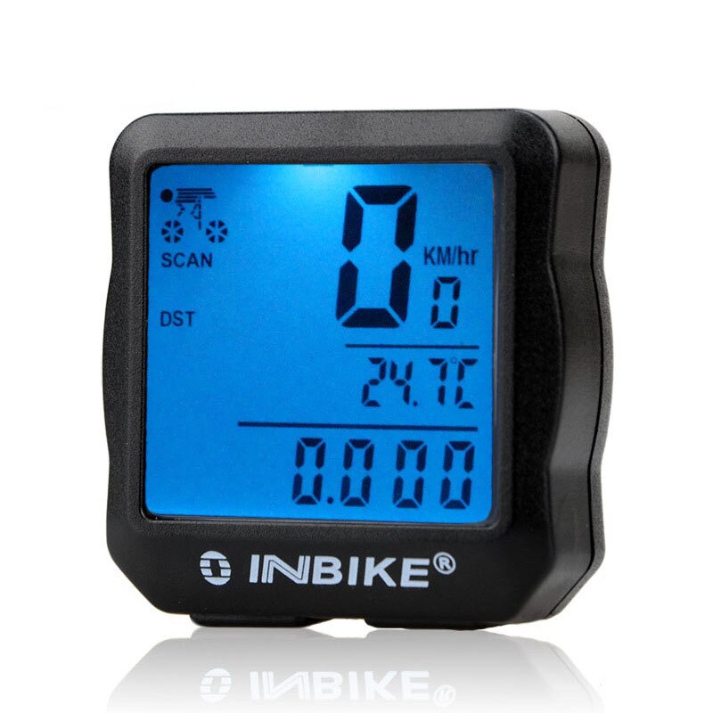 Vandtæt cykelcomputer trådløs og kablet mtb cykel kilometertæller stopur speedometer ur ledet digital hastighed: En kablet