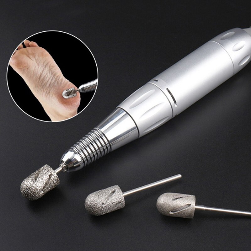 Accesorios y herramientas para manicura y pedicura, 3 tamaños, torno de perforación, brocas para el cuidado de los pies, herramienta para el cuidado de los callos, limpieza de cutículas