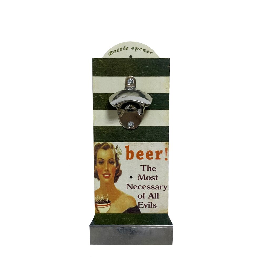 Bar Wall Decoration American Country Style Retro Bar Restaurant Beer Bottle Openers Wooden Wall Hanging Opener Crafts: Pink